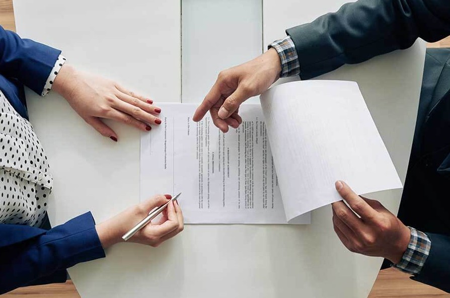 reviewing a loan document that needs to be notarized